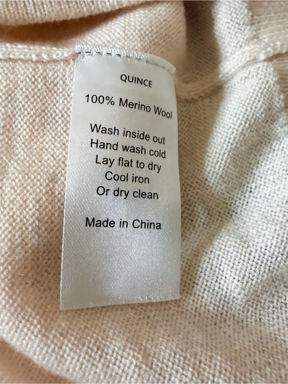 Quince Merino Wool Preppy Crew Neck Sweater XS Beige Minimalist Luxury Old Money - Picture 7 of 7